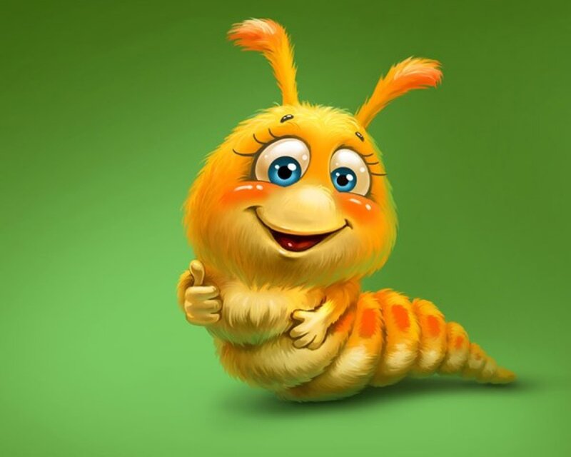 Yellow Caterpillar Character