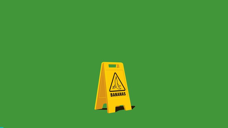 Yellow Caution Sign — Green