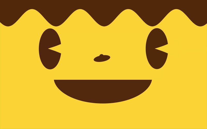 Yellow Character Face — Playful