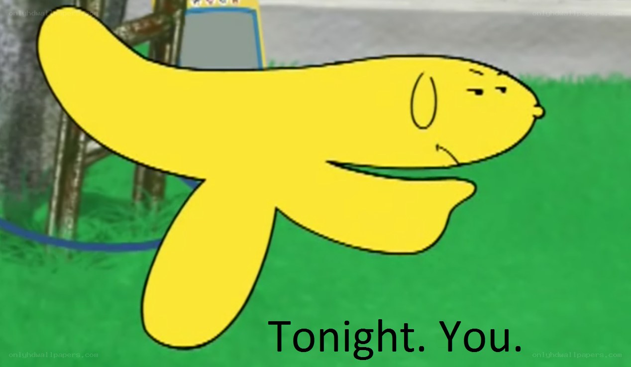 yellow character on grass