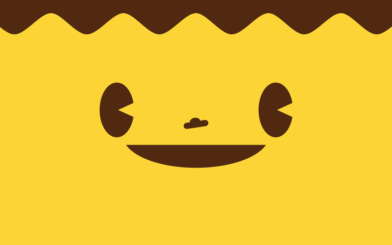 yellow character with chocolate face