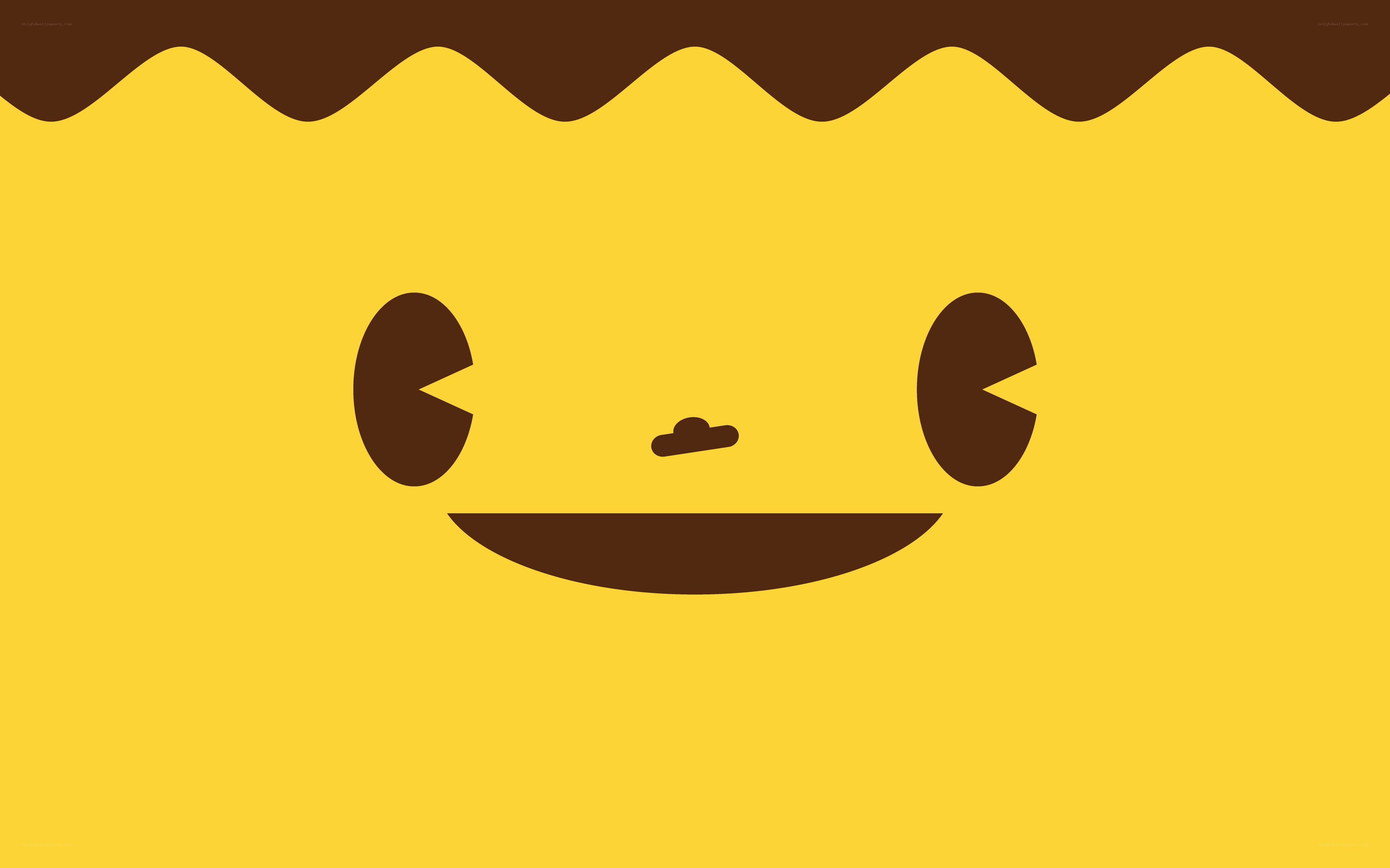 yellow character with chocolate face