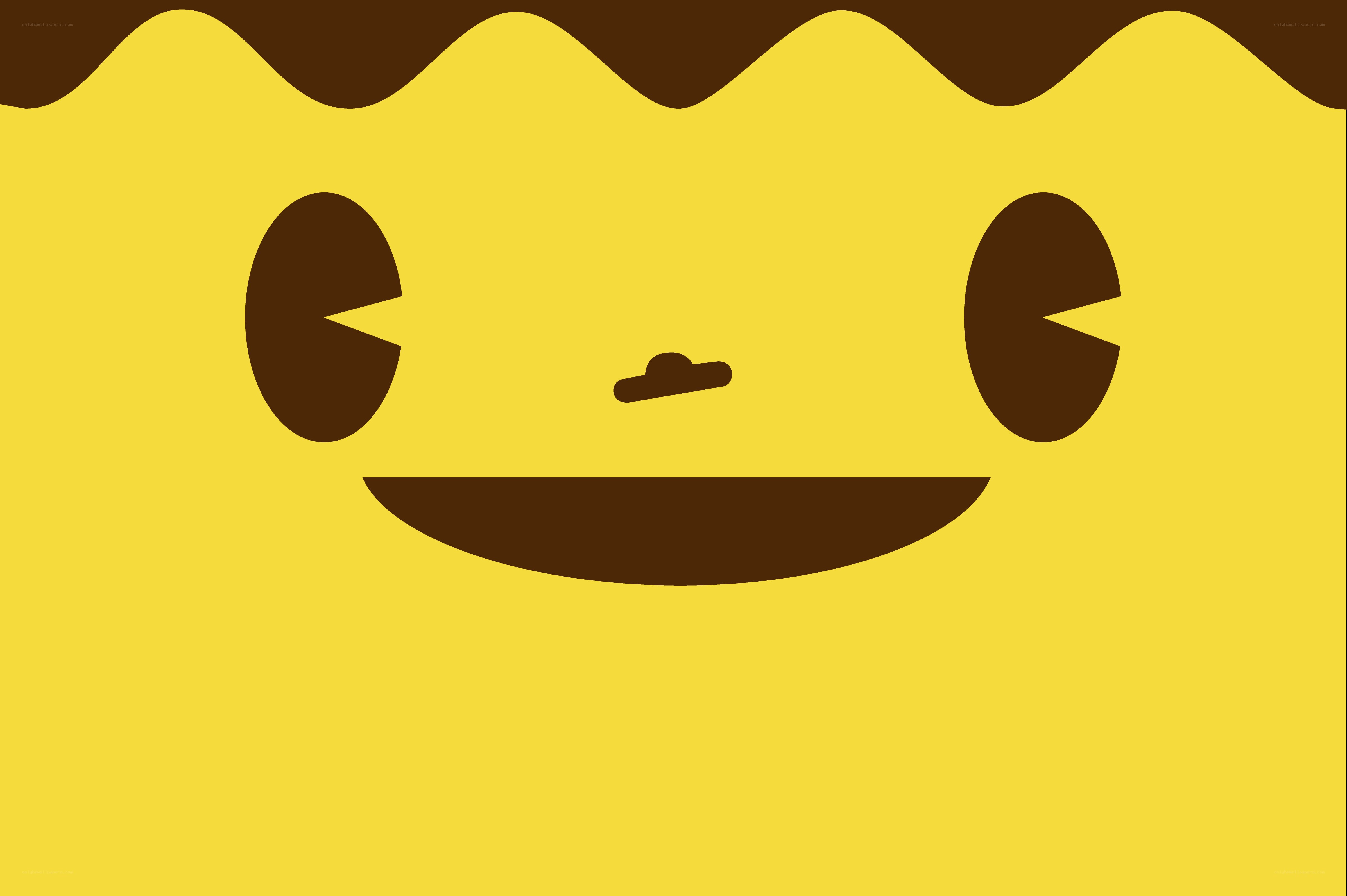 yellow character with chocolate face
