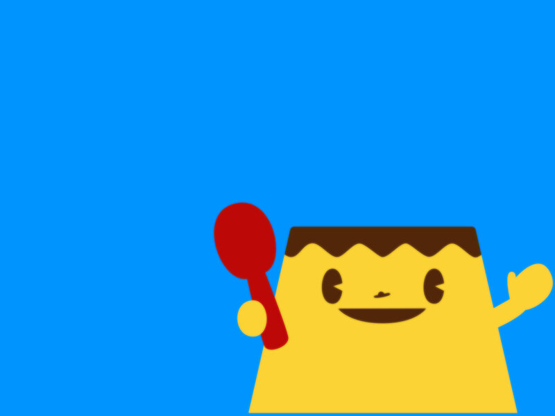 yellow character with red spoon