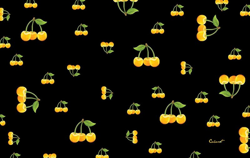 Yellow Cherries on Black