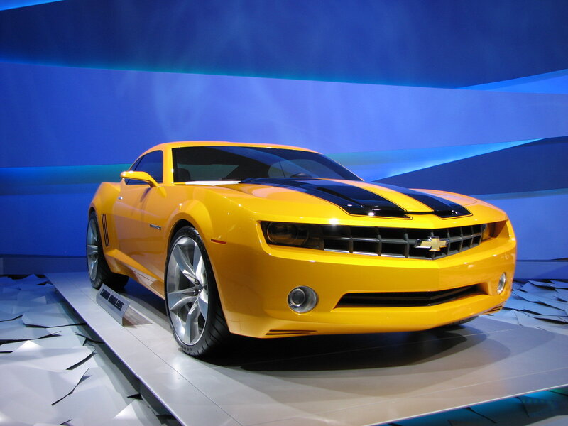 Yellow Chevrolet Camaro concept car