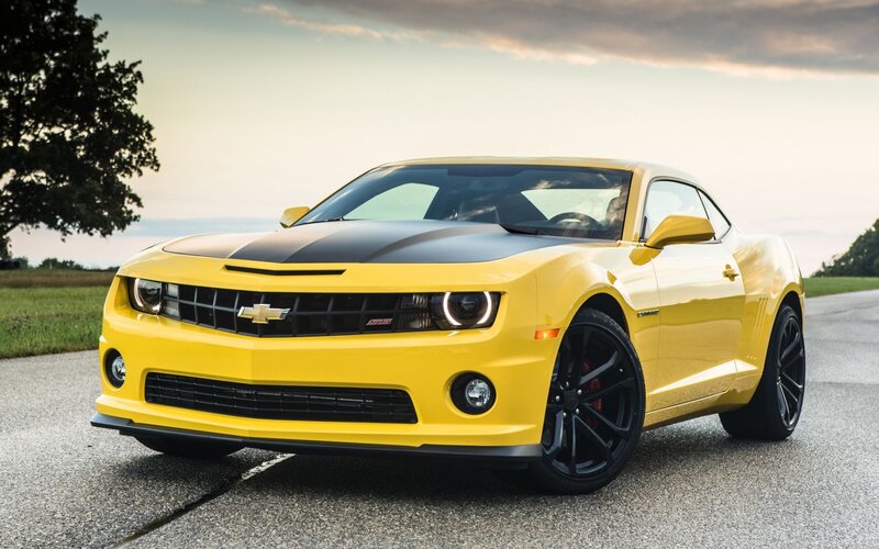 Yellow Chevrolet Camaro — Dramatic, Sunset, Photograph