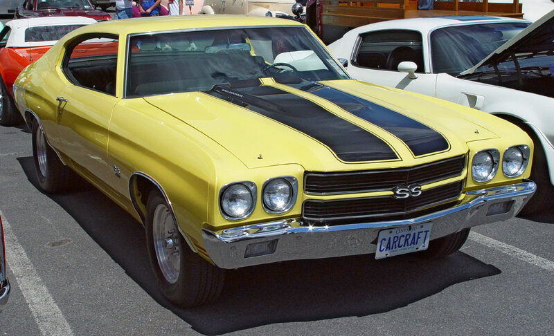 yellow chevrolet ss muscle car