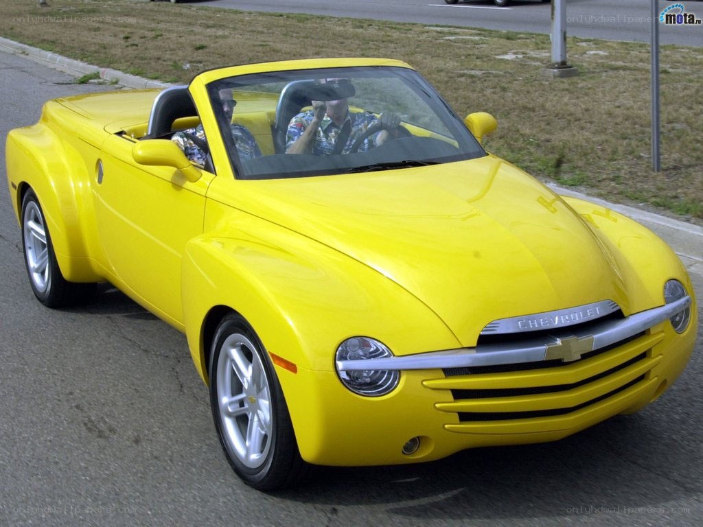 yellow chevrolet SSR convertible