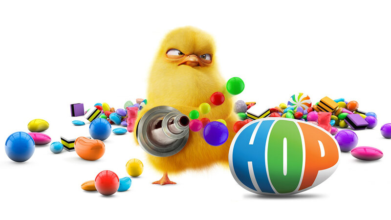 Yellow Chick with Candy — Playful