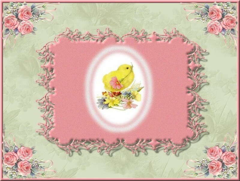 Yellow Chick with Flowers