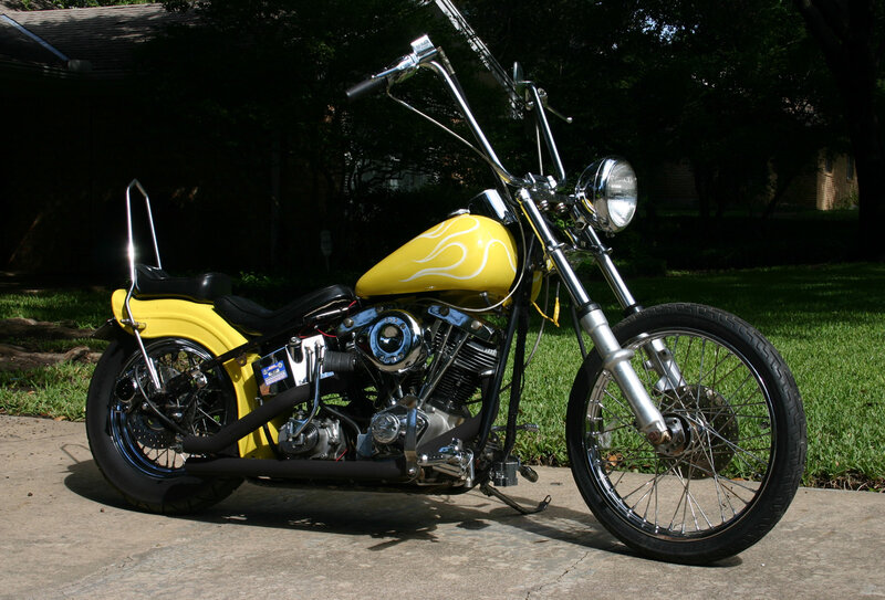 Yellow Chopper Motorcycle — Calm