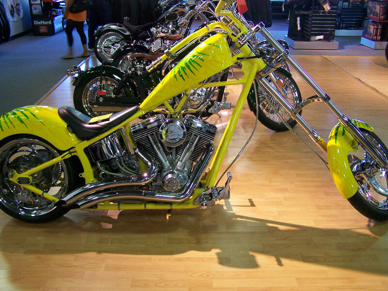 Yellow Chopper Motorcycle — Neutral