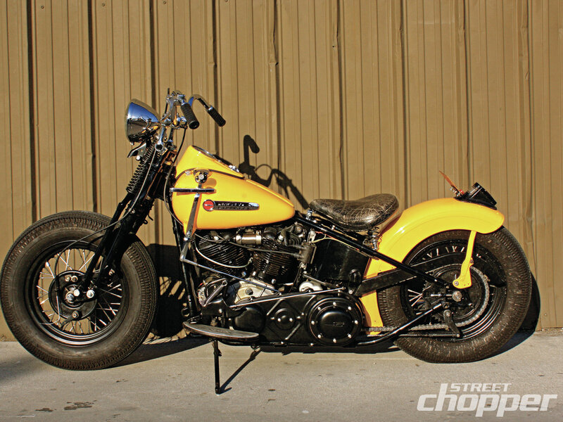 Yellow Chopper Motorcycle — Static