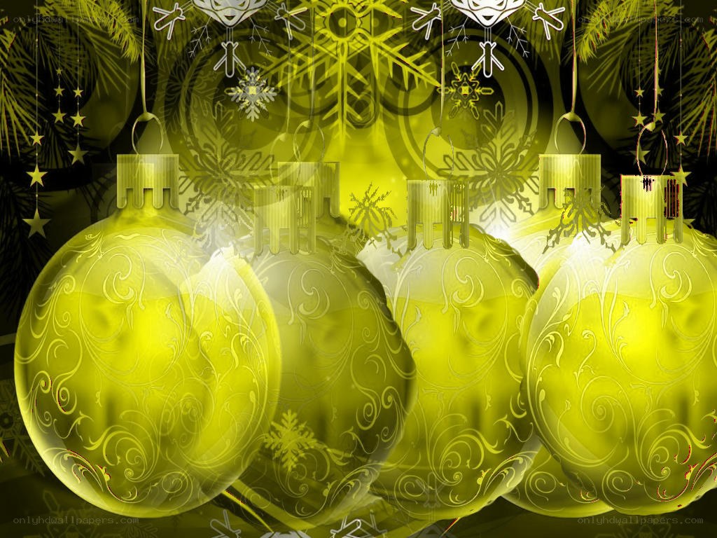 yellow christmas ornaments