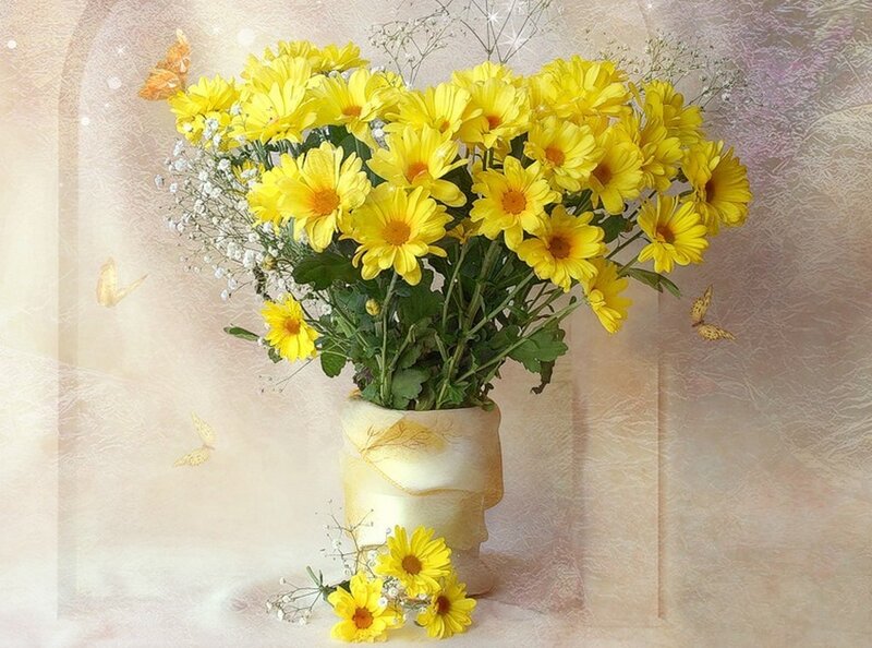 Yellow Chrysanthemum Bouquet — Serene