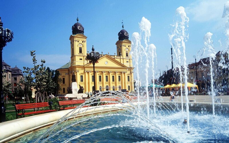 Yellow Church with Fountains