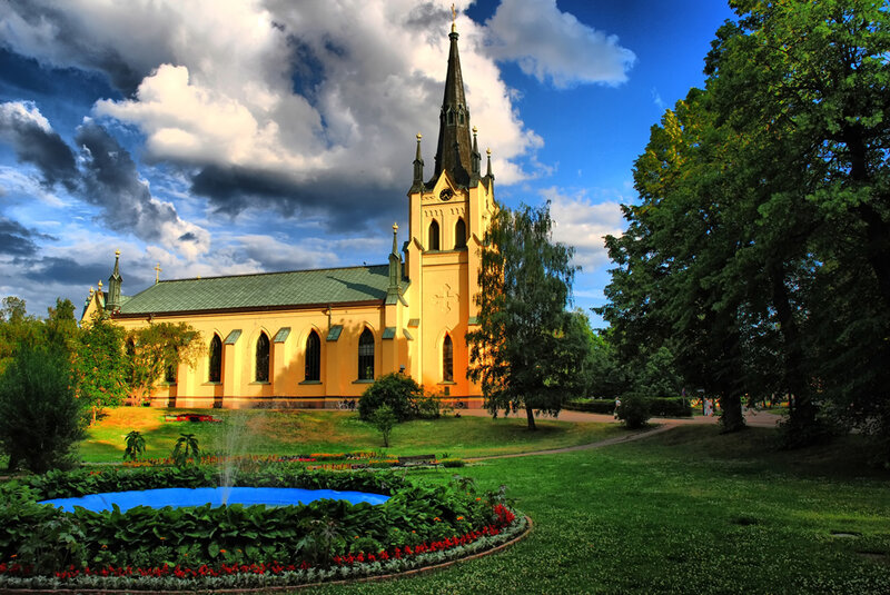 Yellow Church with Spire