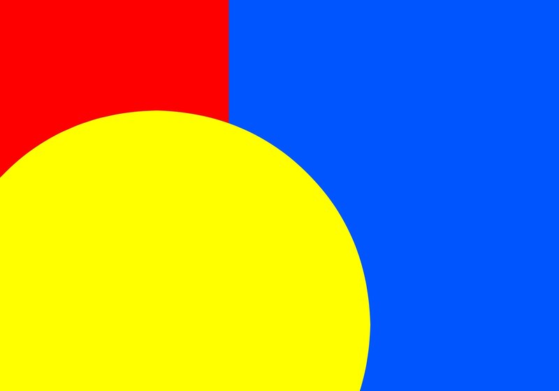 Yellow Circle on Colored Background
