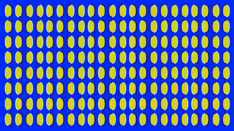yellow circles on blue background
