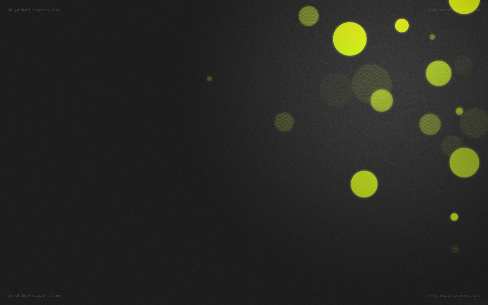 yellow circles on dark background