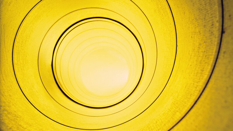 yellow circular tunnel view