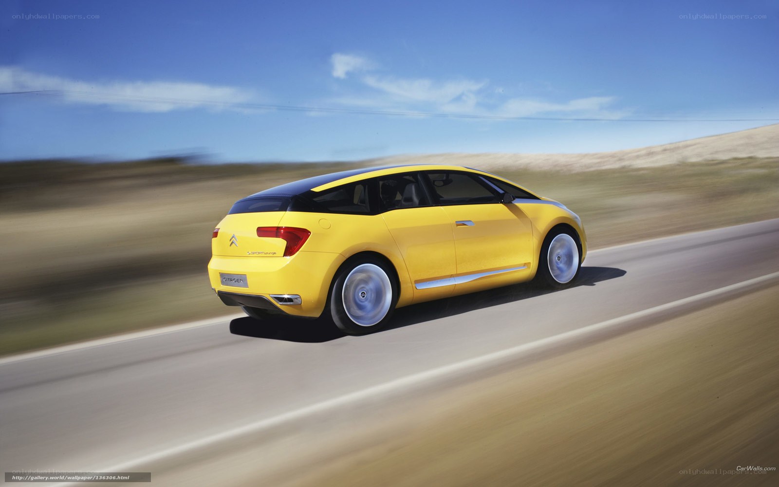Yellow Citroen car on road