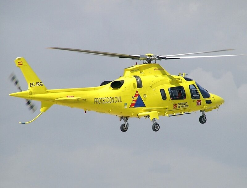 Yellow civil protection helicopter