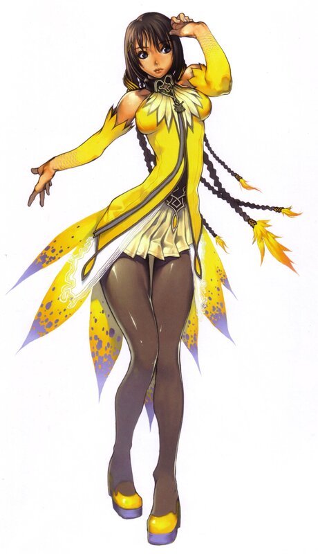 yellow-clad anime character