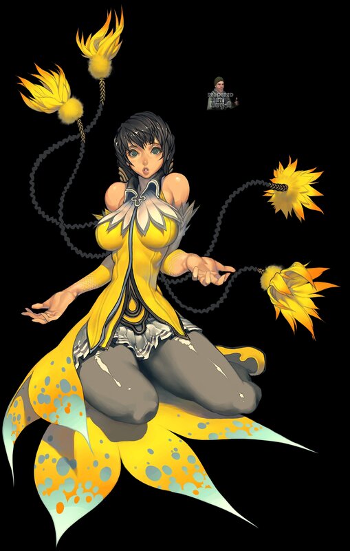 yellow-clad anime warrior