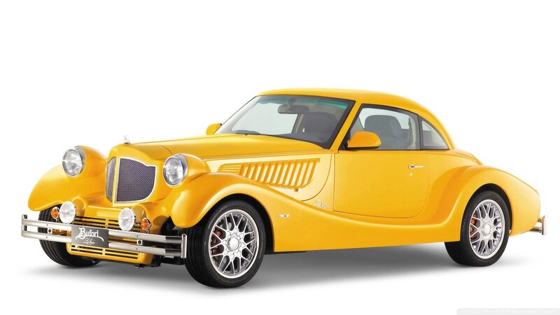 yellow classic car