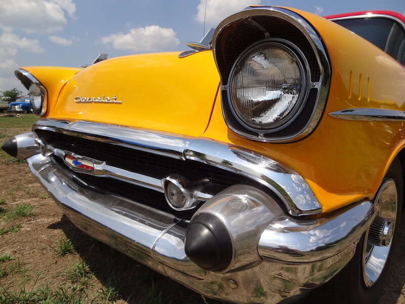 Yellow Classic Car — Bright, Afternoon