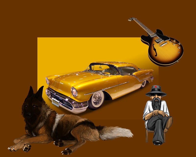 Yellow Classic Car — Brown