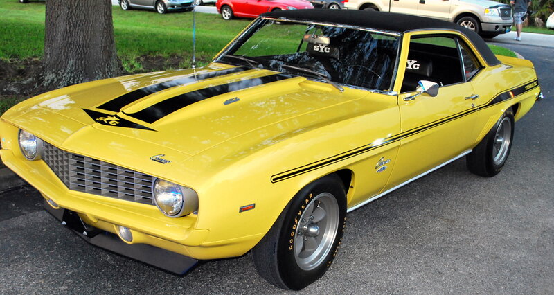 Yellow Classic Car — Calm, Afternoon, Photograph, Tree