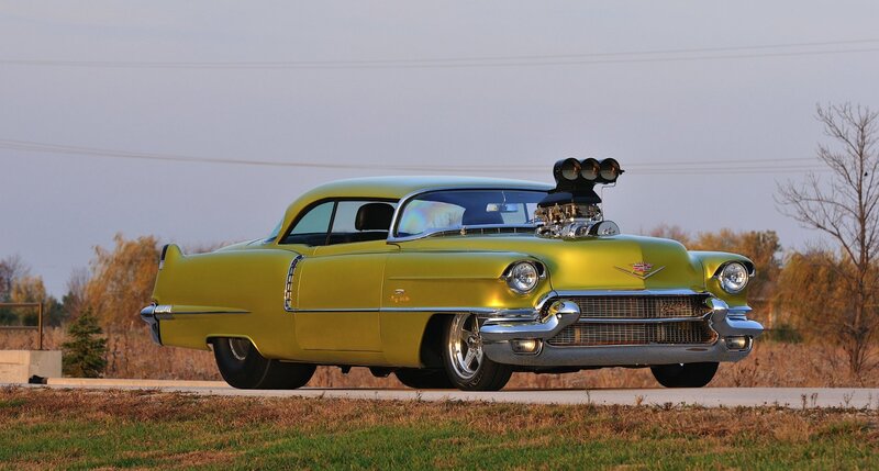 Yellow Classic Car — Dramatic, Sunset, Photograph, Engine