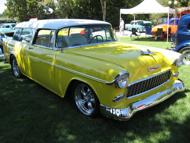 Yellow Classic Car — Outdoor, Afternoon, Photograph, Car Show, Grass