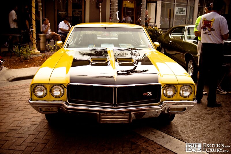 Yellow Classic Car — Outdoor, Afternoon, Photograph, People, Building