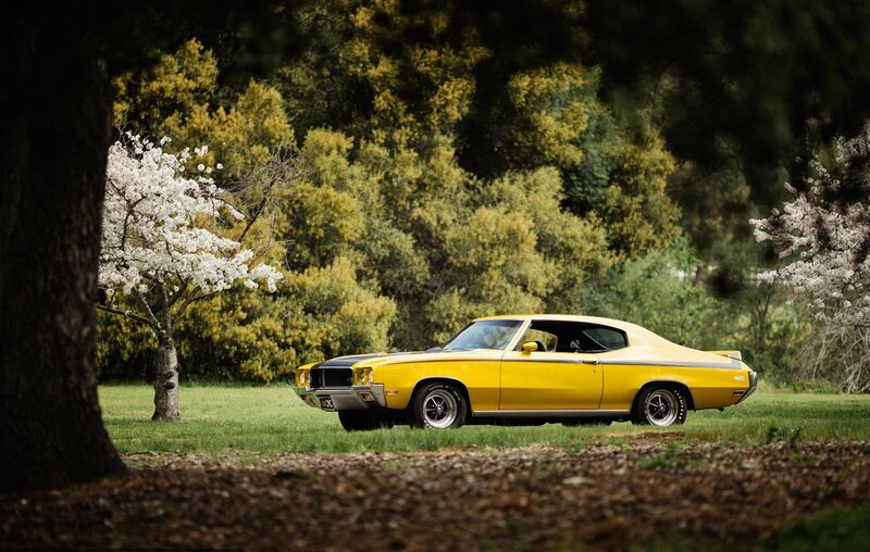 Yellow Classic Car — Serene, Spring