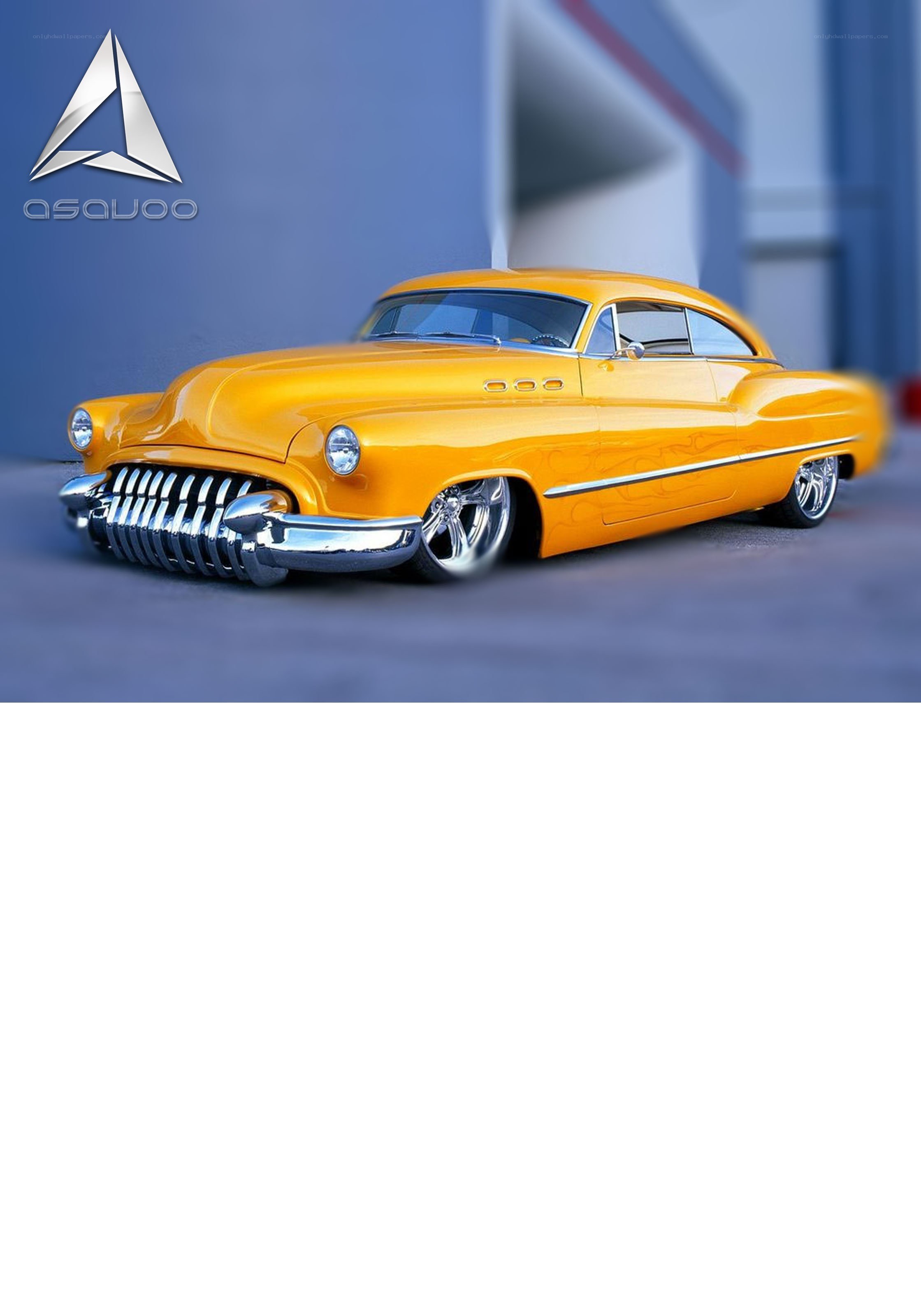 Yellow classic car with chrome grille