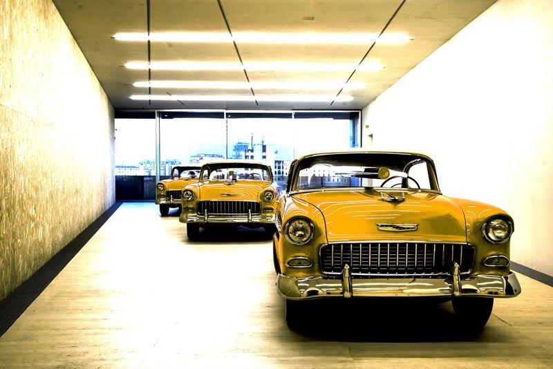 Yellow Classic Cars — Dramatic