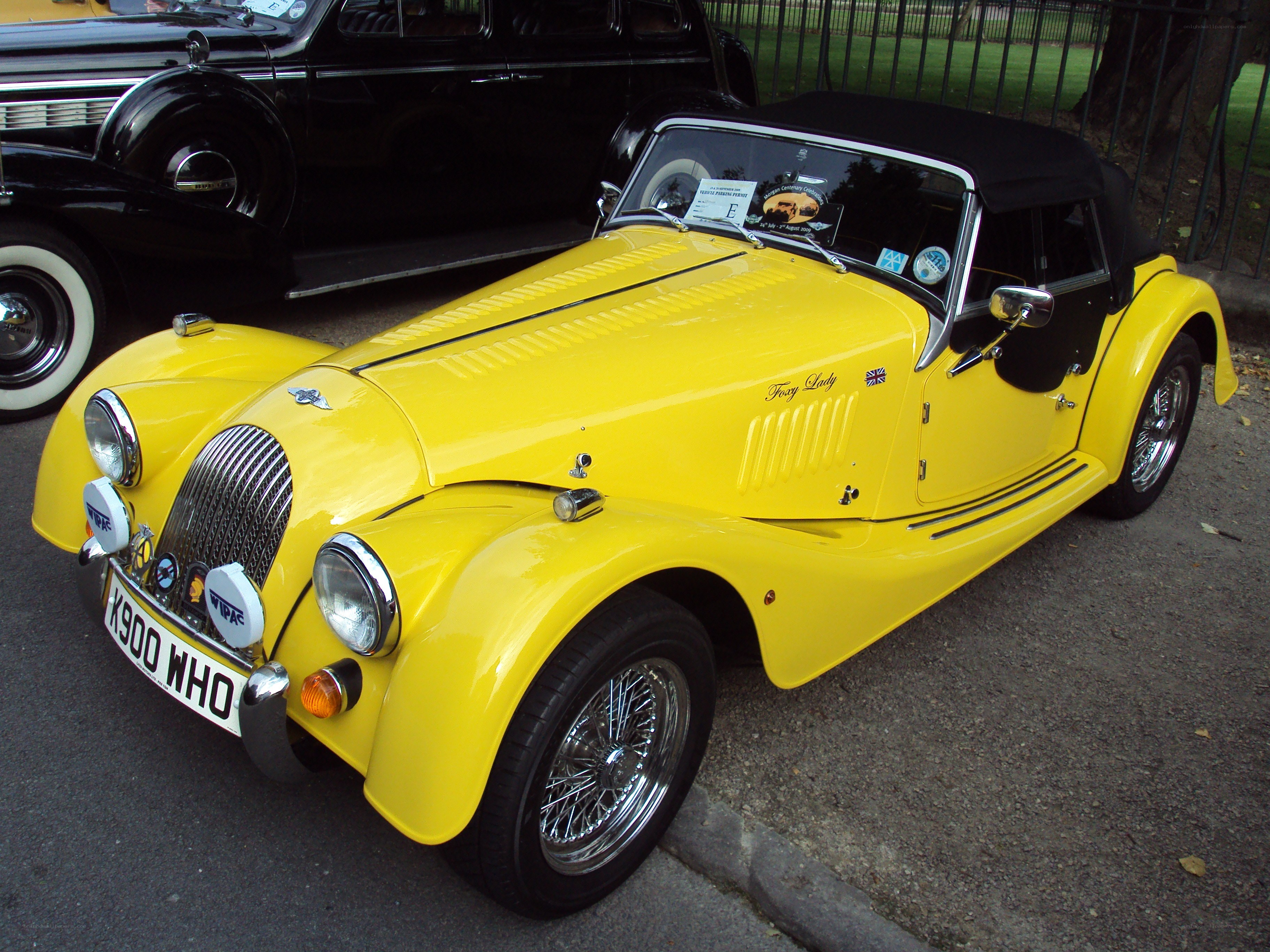 Yellow classic convertible car