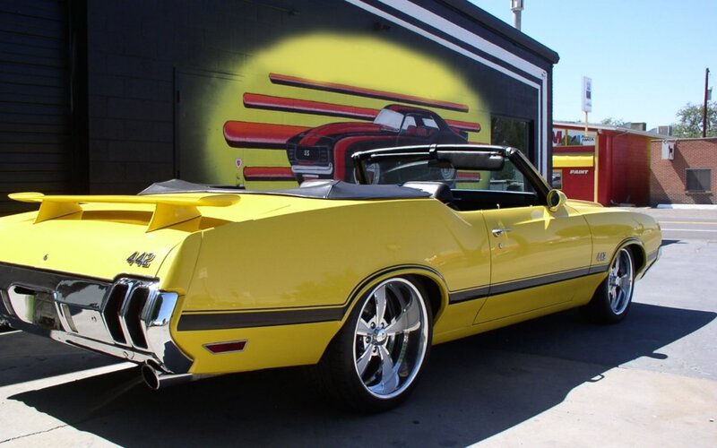 Yellow classic convertible car