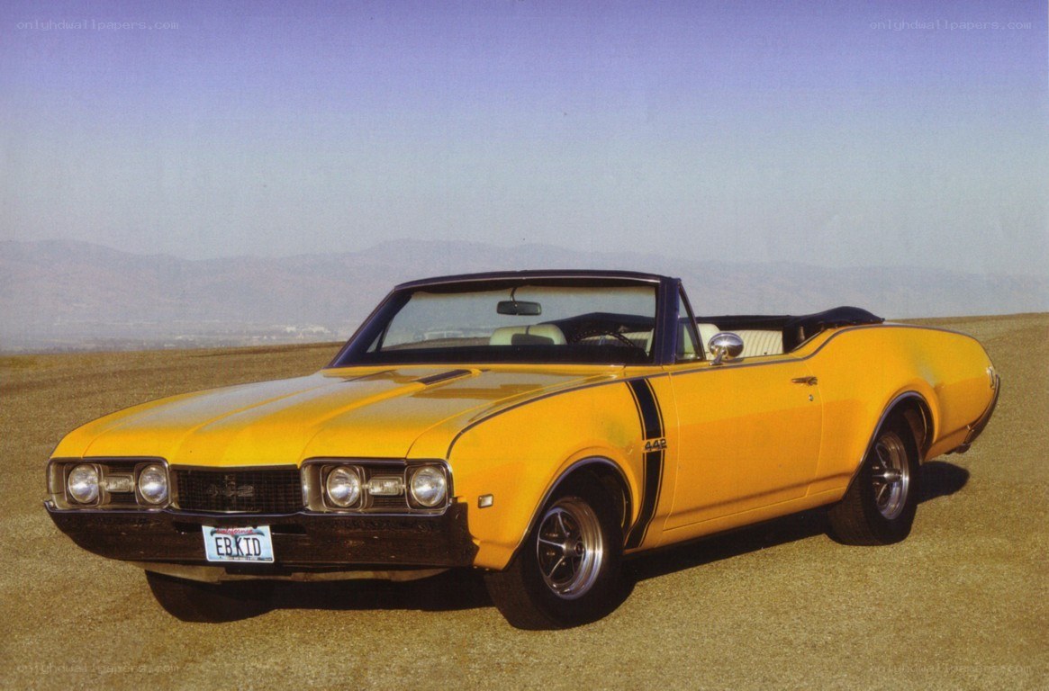 Yellow classic convertible car