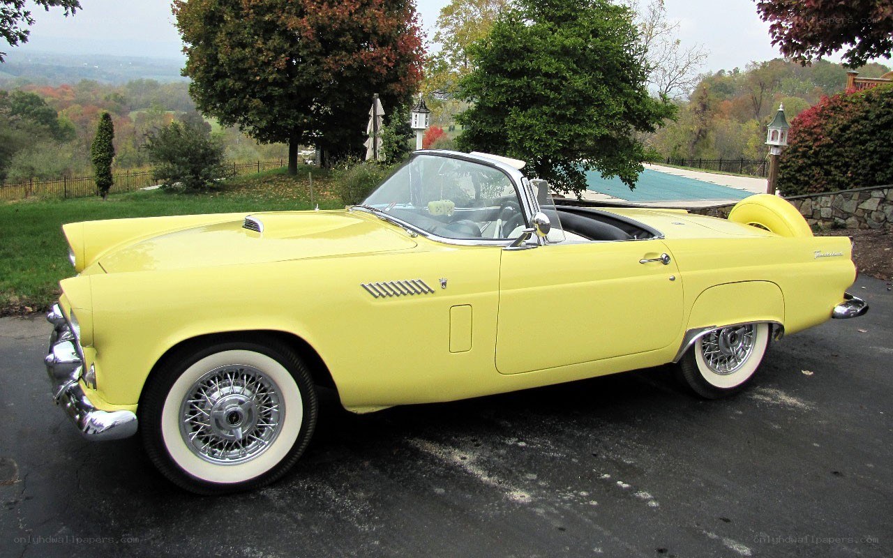 Yellow classic convertible car