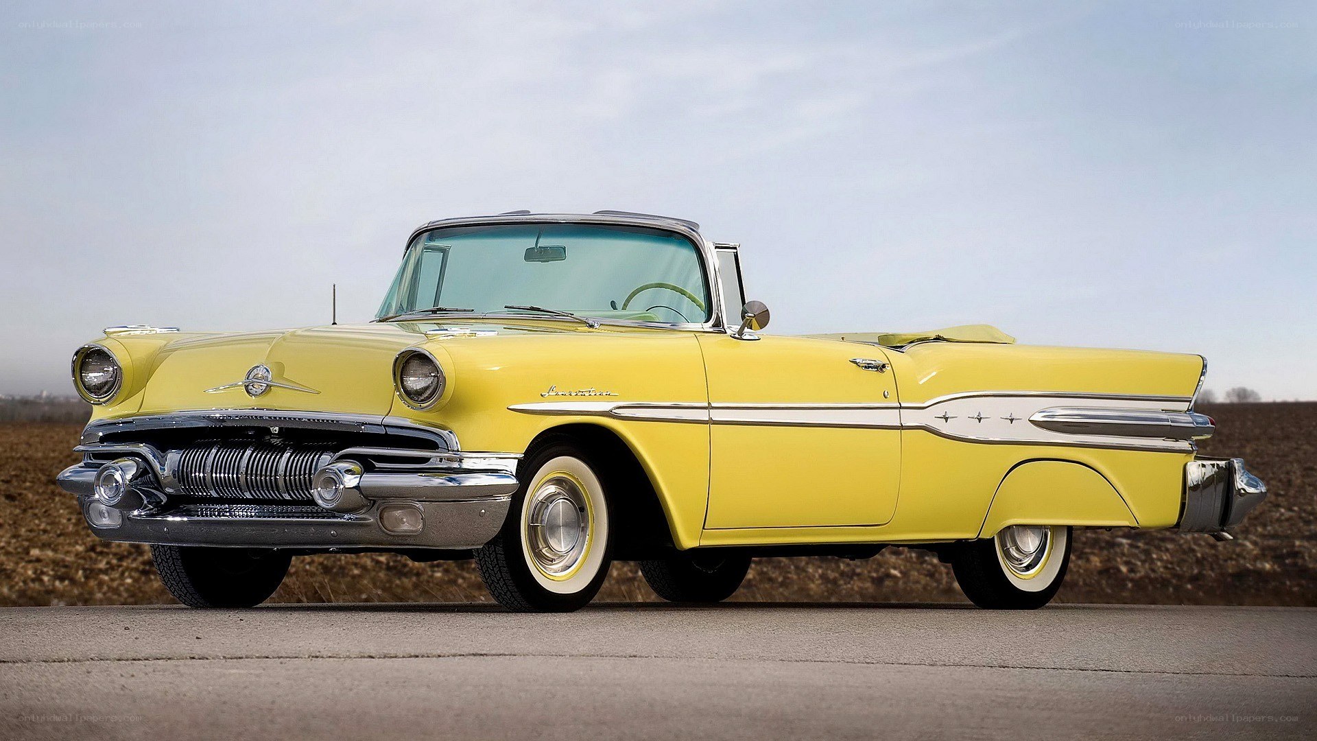 Yellow classic convertible car