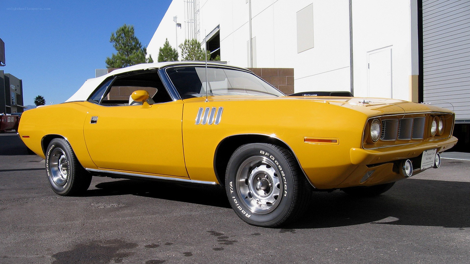 Yellow classic convertible car