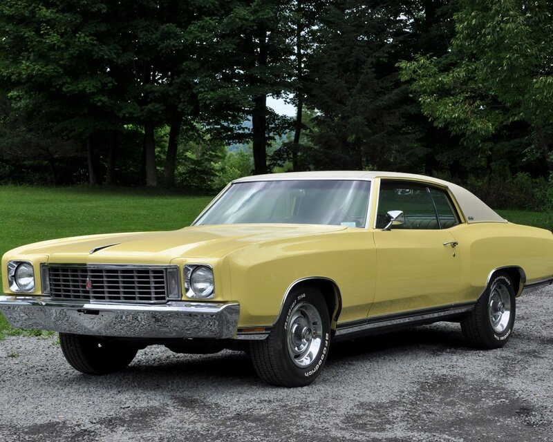 yellow classic muscle car
