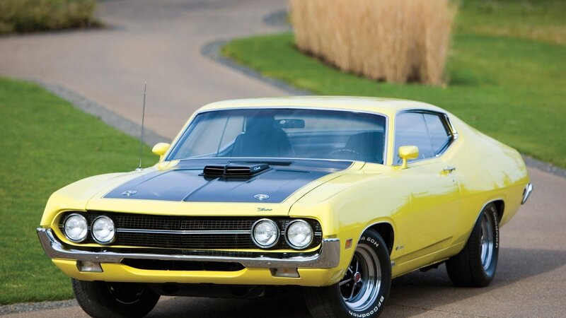 Yellow Classic Muscle Car — Calm, Afternoon, Photograph, Road