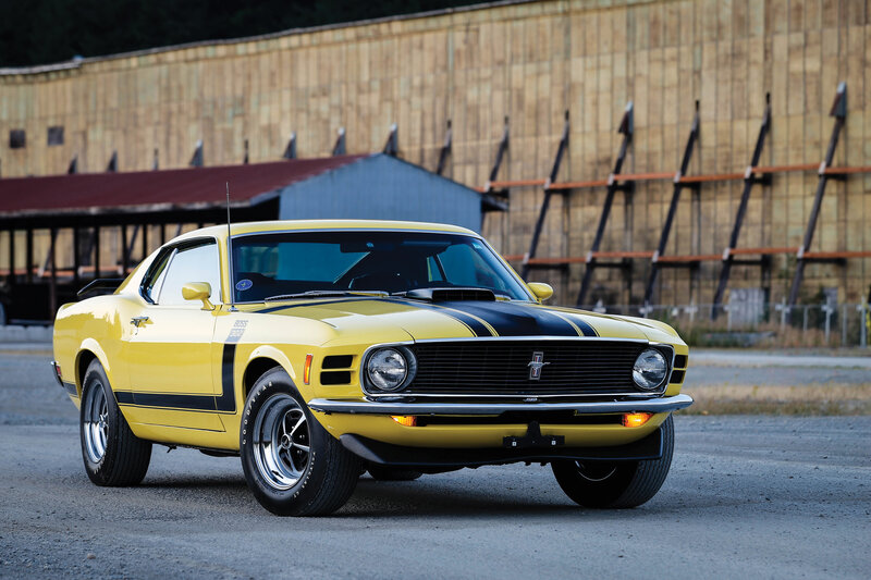 Yellow Classic Muscle Car — Dramatic, Afternoon