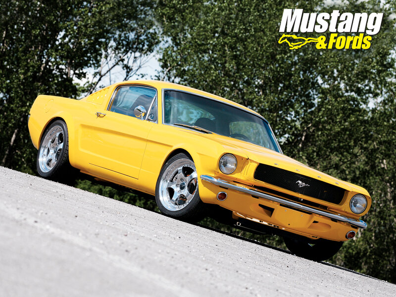 Yellow classic Mustang car
